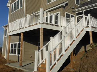 Deck railing and stairs